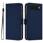غطاء هاتف جلدي بلون صلب مع ملمس يشبه الجلد وحبل معصم، لهواتف iPhone Air، iPhone 16 Pro Max
