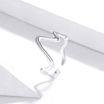 S925 Sterling Silver Simple Wave Curve Women Ring