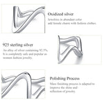 S925 Sterling Silver Simple Wave Curve Women Ring