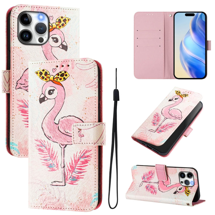 Art Colored Drawing Pattern Leather Phone Case, For iPhone 13 Pro