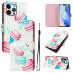 Art Colored Drawing Pattern Leather Phone Case, For iPhone 13 Pro