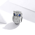 S925 Sterling Silver Owl Beads DIY Bracelet Necklace Accessories, SCC1607