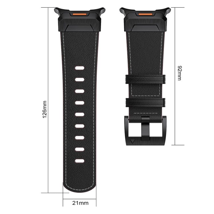 Mecha Style Leather Watch Band, For Samsung Galaxy Watch Ultra 47mm / Ultra 2025