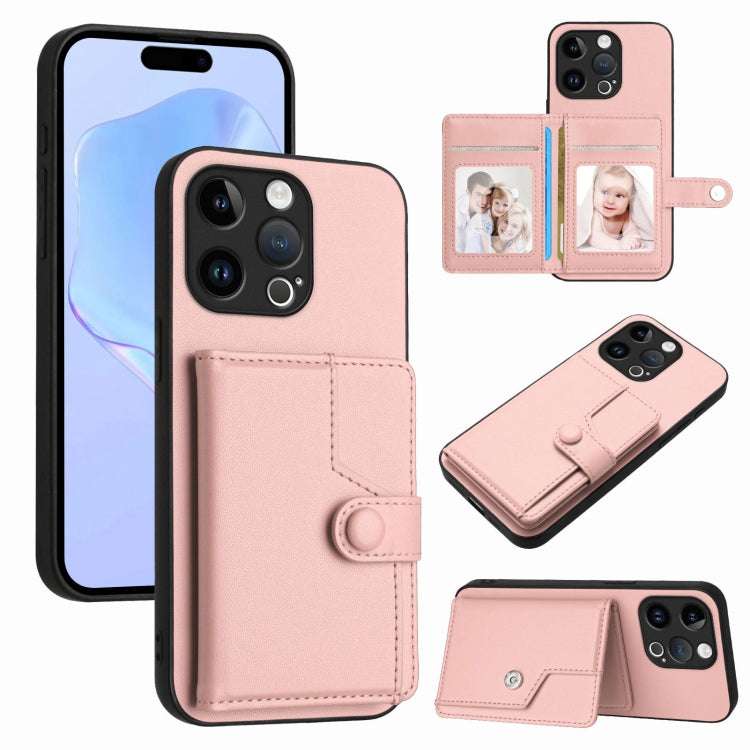 Button Card Bag RFID Anti-theft Phone Case, For iPhone SE 2022 / 2020, For iPhone 13 Pro Max, For iPhone 13 Pro, For iPhone 13, For iPhone 13 mini, For iPhone 12, For iPhone 12 Pro Max, For iPhone 12 Pro