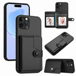 Button Card Bag RFID Anti-theft Phone Case, For iPhone SE 2022 / 2020, For iPhone 13 Pro Max, For iPhone 13 Pro, For iPhone 13, For iPhone 13 mini, For iPhone 12, For iPhone 12 Pro Max, For iPhone 12 Pro