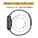 Slim Seven Bead Slingshot Buckle Metal Watch Band, For Apple Watch 46mm / 49mm / 45mm / 44mm, For Apple Watch 42mm / 41mm / 40mm / 38mm