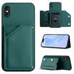 Skin Feel Four Card Slots Phone Case with Wrist Strap, For iPhone 12 mini, For iPhone 11 Pro Max, For iPhone 11, For iPhone 11 Pro, For iPhone X / XS, For iPhone XR, For iPhone XS Max, For iPhone 7 Plus / 8 Plus