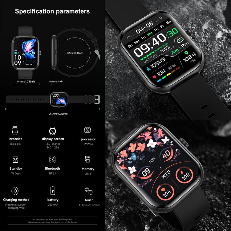 ZW65 2.01 inch Fitness Smart Watch, Blood Oxygen / Blood Pressure / Heart Rate