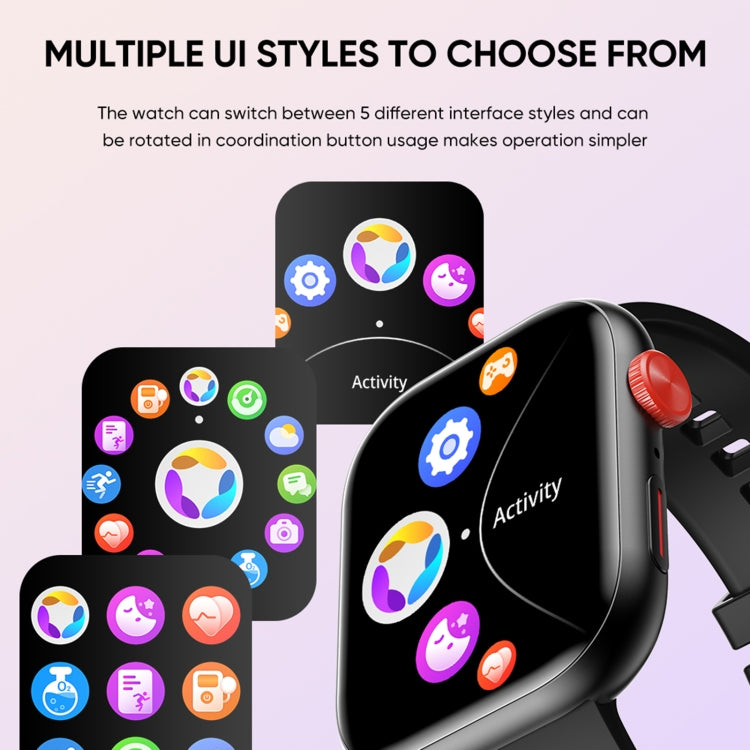 LC88 2 inch Square Screen BT Call Smart Watch, Heart Rate / Blood Pressure / Blood Oxygen / Sleep Monitoring