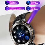 HT30 1.7 inch IP68 Waterproof Silicone Band Smart Watch, Support Flashlight / Banknote Detector Light / Compass