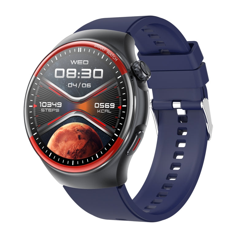 T82 1.43 inch Round Screen BT Call Smart Watch, Heart Rate / Blood Pressure / Blood Oxygen / Sleep / Blood Sugar / HRV / Metope / SOS, Silicone Black, Silicone Red, Silicone Blue, Leather Brown, Leather Black, Stainless Steel Black