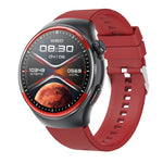 T82 1.43 inch Round Screen BT Call Smart Watch, Heart Rate / Blood Pressure / Blood Oxygen / Sleep / Blood Sugar / HRV / Metope / SOS, Silicone Black, Silicone Red, Silicone Blue, Leather Brown, Leather Black, Stainless Steel Black