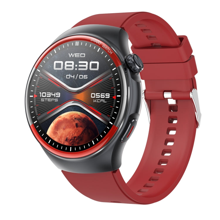 T82 1.43 inch Round Screen BT Call Smart Watch, Heart Rate / Blood Pressure / Blood Oxygen / Sleep / Blood Sugar / HRV / Metope / SOS, Silicone Black, Silicone Red, Silicone Blue, Leather Brown, Leather Black, Stainless Steel Black