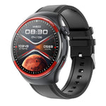 T82 1.43 inch Round Screen BT Call Smart Watch, Heart Rate / Blood Pressure / Blood Oxygen / Sleep / Blood Sugar / HRV / Metope / SOS, Silicone Black, Silicone Red, Silicone Blue, Leather Brown, Leather Black, Stainless Steel Black