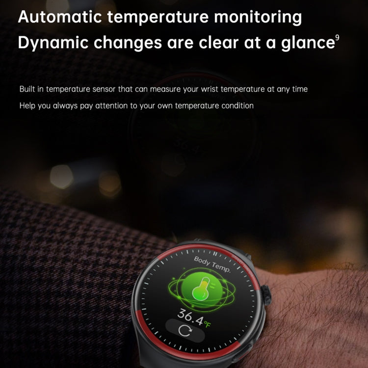 T82 1.43 inch Round Screen BT Call Smart Watch, Heart Rate / Blood Pressure / Blood Oxygen / Sleep / Blood Sugar / HRV / Metope / SOS, Silicone Black, Silicone Red, Silicone Blue, Leather Brown, Leather Black, Stainless Steel Black