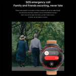 T82 1.43 inch Round Screen BT Call Smart Watch, Heart Rate / Blood Pressure / Blood Oxygen / Sleep / Blood Sugar / HRV / Metope / SOS, Silicone Black, Silicone Red, Silicone Blue, Leather Brown, Leather Black, Stainless Steel Black