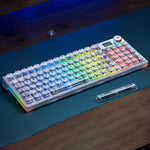 AULA F98 Pro 99 Keys Wired/2.4G/Bluetooth Three Model RGB Mechanical Keyboard, Ice Crystal Shaft