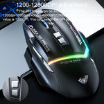 AULA S12 Pro 12800DPI Wired RGB Gaming Mouse