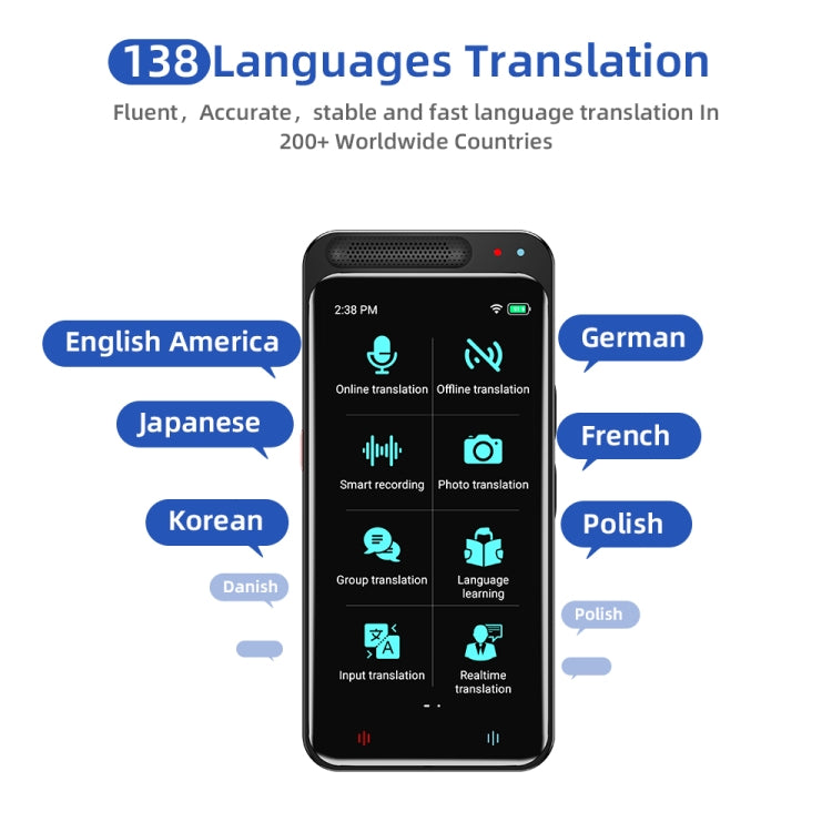 VORMOR Z6 5.0 inch HD Touch Screen Smart AI Translator 139 Languages with Offline Translation / Photo Translation