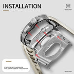 RedPepper Armor Metal Case Integrated Silicone Watch Band, For Apple Watch 44mm / 45mm