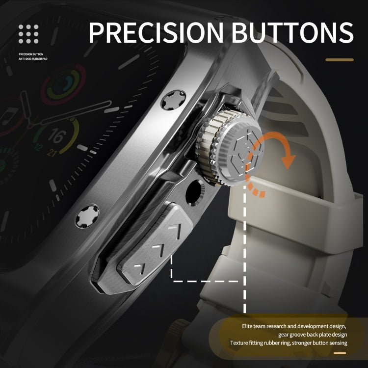 RedPepper Armor Metal Case Integrated Silicone Watch Band, For Apple Watch 44mm / 45mm