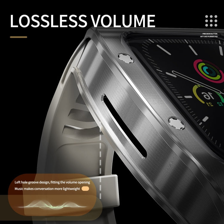 RedPepper Armor Metal Case Integrated Silicone Watch Band, For Apple Watch 44mm / 45mm