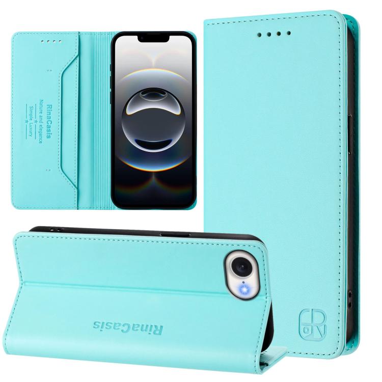 RC01 Dual-Folded Magnetic Suction RFID Leather Phone Case, For iPhone 17e / 16e, For iPhone 17 Pro Max, For iPhone 17 Pro, For iPhone 17, For iPhone Air, For iPhone 16 Pro Max