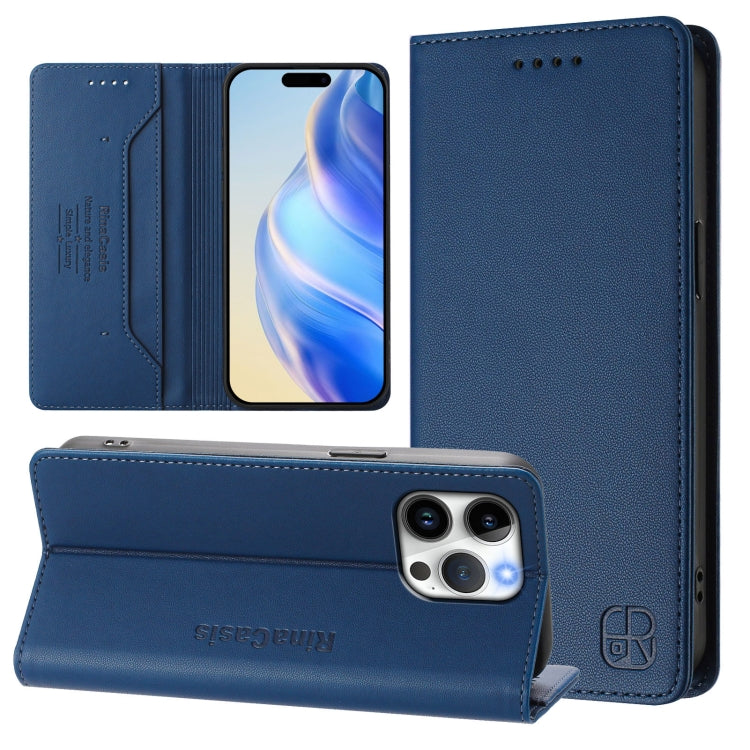 RC01 Dual-Folded Magnetic Suction RFID Leather Phone Case, For iPhone 16 Pro, For iPhone 16 Plus, For iPhone 16, For iPhone 15 Pro Max, For iPhone 15 Pro, For iPhone 15 Plus