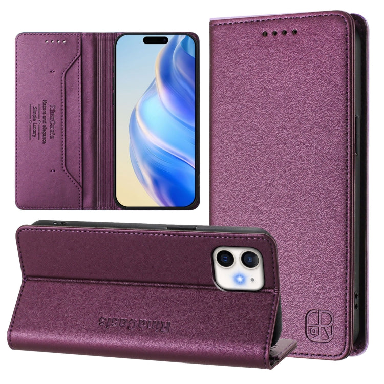 RC01 Dual-Folded Magnetic Suction RFID Leather Phone Case, For iPhone 13 Pro Max, For iPhone 13 Pro, For iPhone 13 mini, For iPhone 12 / 12 Pro, For iPhone 12 Pro Max, For iPhone 12 mini