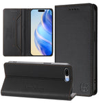 غطاء هاتف جلدي RFID مغناطيسي قابل للطي المزدوج RC01، لـ iPhone 7 Plus / 8 Plus