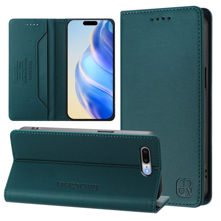 غطاء هاتف جلدي RFID مغناطيسي قابل للطي المزدوج RC01، لـ iPhone 7 Plus / 8 Plus