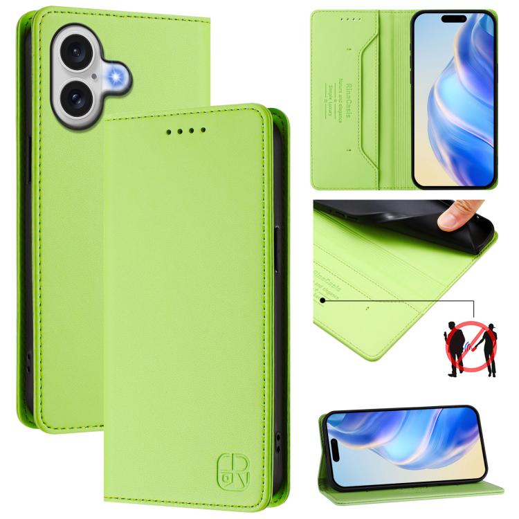 RC01 Dual-Folded Magnetic Suction RFID Leather Phone Case, For iPhone 17e / 16e, For iPhone 17 Pro Max, For iPhone 17 Pro, For iPhone 17, For iPhone Air, For iPhone 16 Pro Max