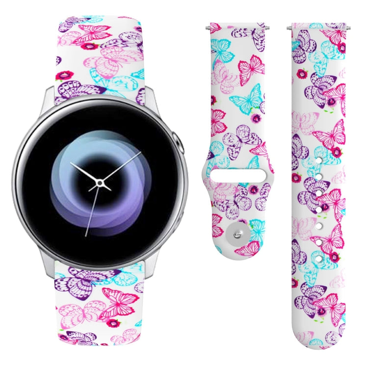 20mm Reverse Buckle Printed Silicone Strap, For Samsung Galaxy Active2
