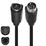 90 Degree mini DIN 8 Pin TV Audio Adapter Cable S-Video TV Box Cable, 0.5m, 1.8m, 3m