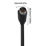 90 Degree mini DIN 8 Pin TV Audio Adapter Cable S-Video TV Box Cable, 0.5m, 1.8m, 3m