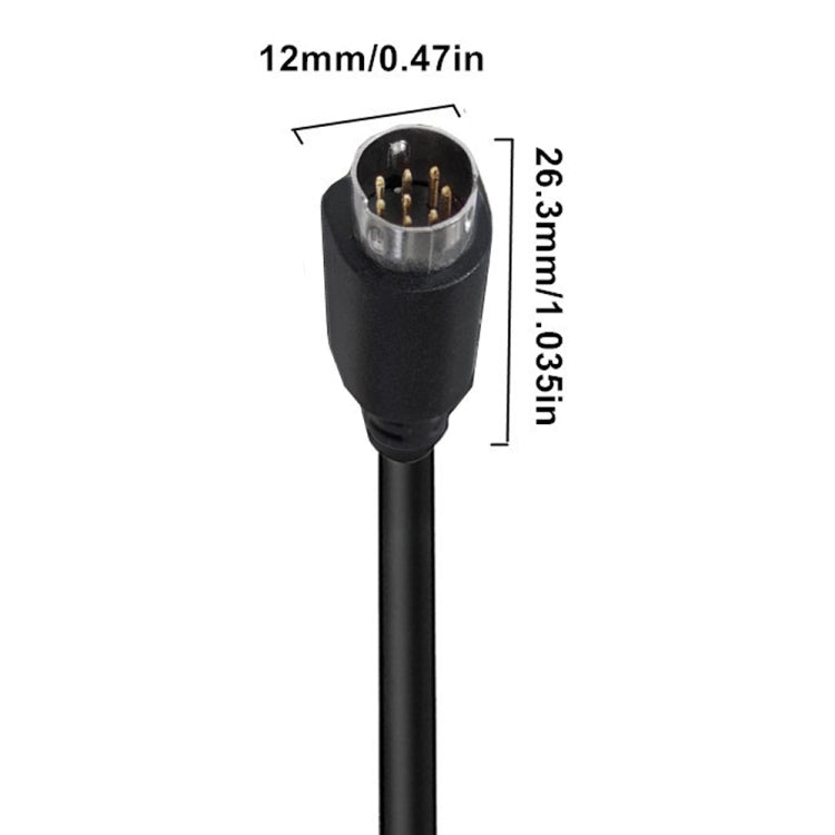 90 Degree mini DIN 8 Pin TV Audio Adapter Cable S-Video TV Box Cable, 0.5m, 1.8m, 3m