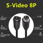 90 Degree mini DIN 8 Pin TV Audio Adapter Cable S-Video TV Box Cable, 0.5m, 1.8m, 3m