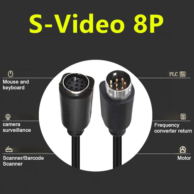 90 Degree mini DIN 8 Pin TV Audio Adapter Cable S-Video TV Box Cable, 0.5m, 1.8m, 3m