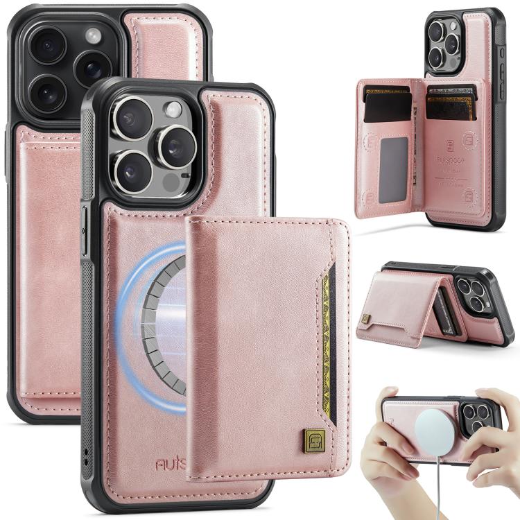 AutSpace A13 MagSafe Magnetic RFID Flip Card Bag Phone Case, For iPhone 12 Pro Max, For iPhone 12 Pro