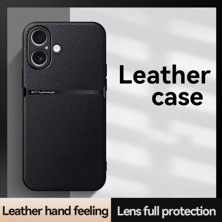 Litchi Leather Magnetic Full Coverage Shockproof Phone Case, For iPhone 16, For iPhone 15 Pro Max, For iPhone 15 Pro, For iPhone 15 Plus, For iPhone 15, For iPhone 14 Plus, For iPhone 14, For iPhone 14 Pro