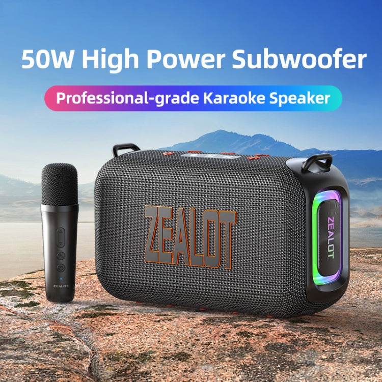 Zealot S85M 50W Outdoor Portable Bluetooth Speaker with Microphone, S85 + 1 Mic