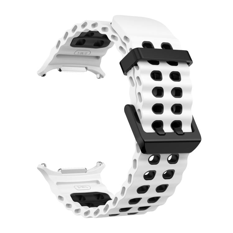Ocean Two Color Dual-Row Hole Silicone Watch Band, For Samsung Galaxy Watch Ultra 47mm / Ultra 2025