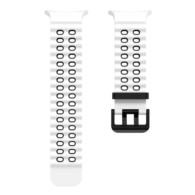 Ocean Two Color Dual-Row Hole Silicone Watch Band, For Samsung Galaxy Watch Ultra 47mm / Ultra 2025