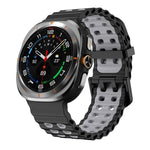 Ocean Two Color Dual-Row Hole Silicone Watch Band, For Samsung Galaxy Watch Ultra 47mm / Ultra 2025