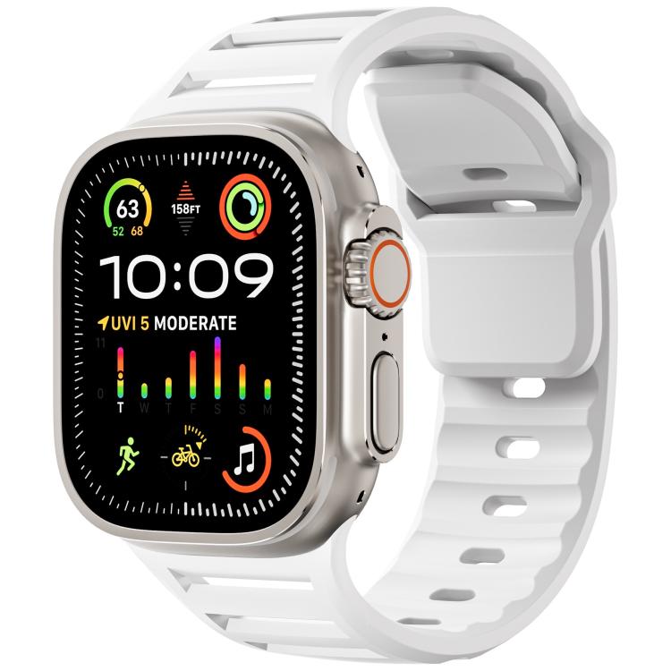 Single Nail Dual-Color Multi-hole Silicone Watch Band, For Apple Watch 46mm / 49mm / 45mm / 44mm