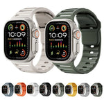 Single Nail Dual-Color Multi-hole Silicone Watch Band, For Apple Watch 46mm / 49mm / 45mm / 44mm