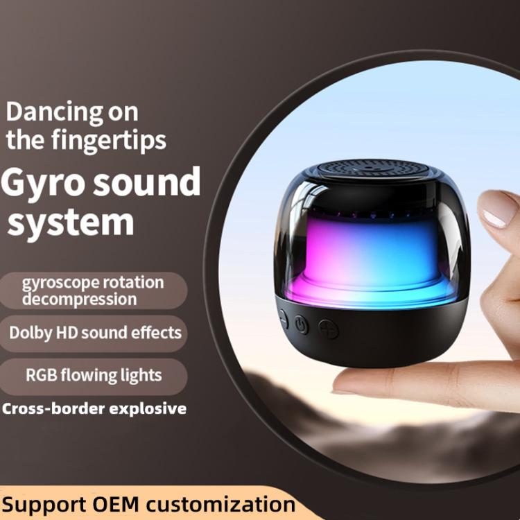 M88 Portable Gyro RGB Atmosphere Light Bluetooth Speaker Subwoofer, M88