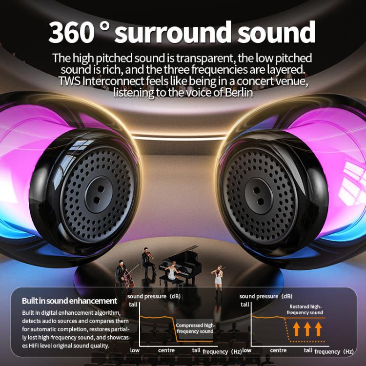 M88 Portable Gyro RGB Atmosphere Light Bluetooth Speaker Subwoofer, M88