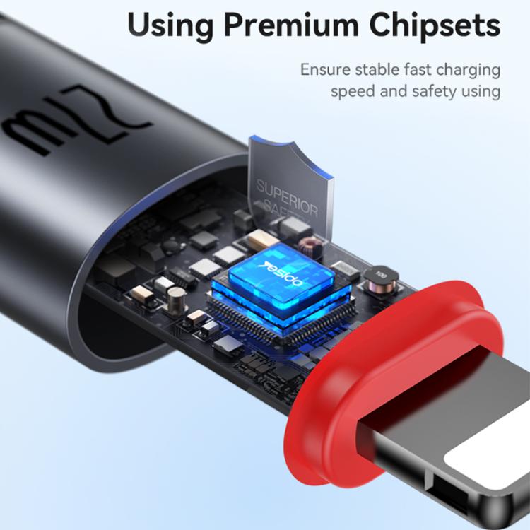 Yesido CA182 PD27W 3A USB-C / Type-C to 8 Pin Charging Data Cable, Length: 1.2m, CA182