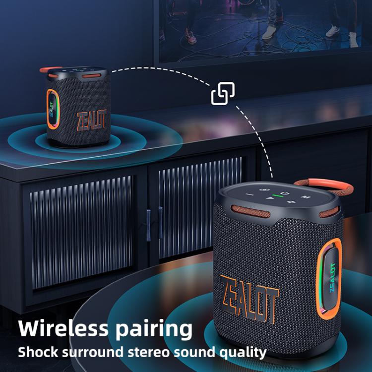 Zealot S122 25W High Power IPX6 Waterproof Outdoor RGB Light Bluetooth Speaker